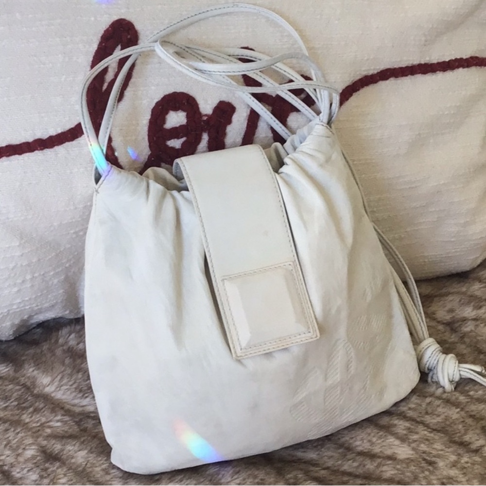 Loewe White Crossbody Bag Loewe Square Flap over Latch Loewe Handbag Purses